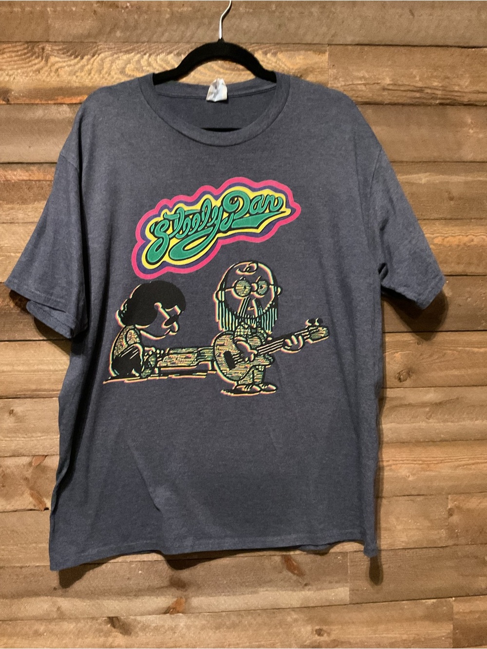 Port & Company Charcoal Gray Steely Dan Graphic T-Shirt Size XL